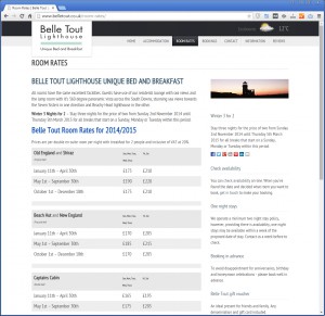 Website with Hotel Room Rates
